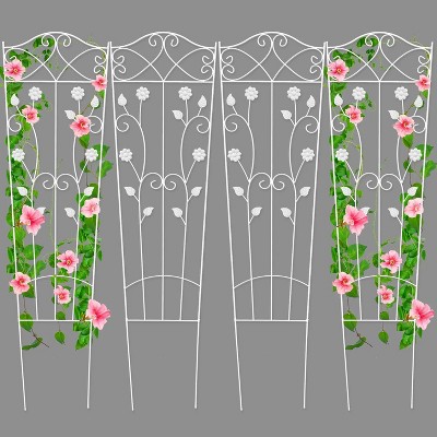 Snynuxx Trellis for Climbing Plants Outdoor Garden Trellis, Plant Trellis for Climbing Rose Vegetable Flower, Lawn, Backyard, Pack of 4