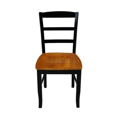 Elegant Black and Cherry Ladderback Wood Side Chair
