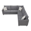 NicBex Sectional Sofa with Wide Track Armrests & 3 Pillows L Shaped Modular Sofa for Living Room & Apartment, Gray - 2 of 4