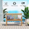 MaseiKar Outdoor Teak Bench, Park Bench for 2 People, Ergonomic Patio Seating, Weather-Resistant and Durable Design, Perfect for Yard, Poolside - 4 of 4