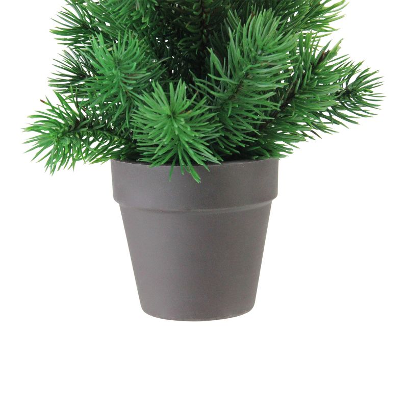 Northlight 0.9 FT Matte Finish Mini Pine Christmas Tree in Dark Coffee Brown Vase - Unlit, 4 of 5