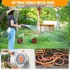65/100/130 Ft Retractable Garden Hose Reel, With 9 Function Sprayer Nozzle, Any Length Lock, Automatic Slow Rewind, Wall Mounted, 180°Swivel Bracket - 2 of 4