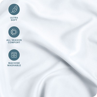 Twin XL White Hydro-Brushed Microfiber Sheet Set with Dual Pockets
