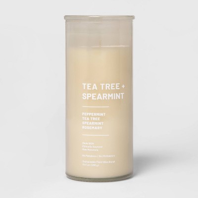 10.5oz Glass Jar Tea Tree and Spearmint Candle Beige - Project 62&#8482;