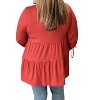 Women's Tiered With Sleeve Ties Top - honeyme - 2 of 3