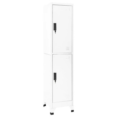 VidaXL Locker Cabinet White 15 in.x17.7 in.x70.9 in. Steel