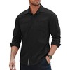 COOFANDY Mens Shirt Slim Fit Dress Solid Button Down Work Business with Pockets, 01-Wine Red, Medium, Long Sleeve - 2 of 4