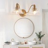DAKAFUL Vintage Bathroom Vanity Light,Vanity Fixture with Textured Glass Shades,Wall Sconce Over Mirror/for Bedroom & Doorways - 3 of 4