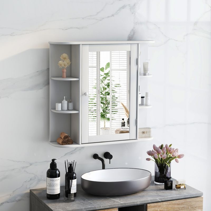 Costway Multipurpose Wall Surface Bathroom Storage Medicine Cabinet Mirror, 2 of 11