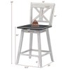 Costway 4PCS Swivel Bar Stools w/ Footrest Counter Height Chairs for Home - 2 of 4