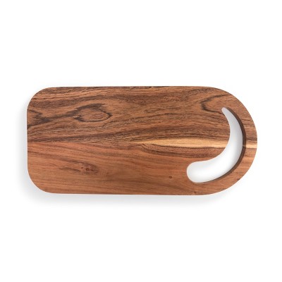 DEMDACO Wood Serving Board with Round Handle brown