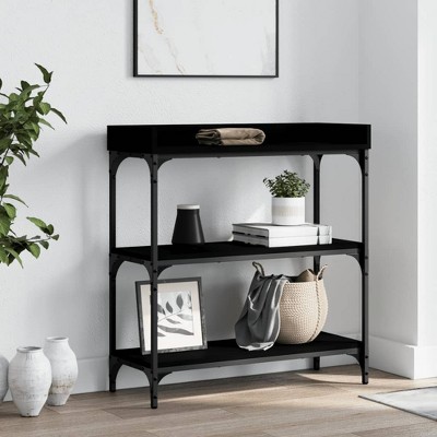 vidaXL Console Table with Shelves Black 29.5 in.x11.8 in.x31.5 in.
