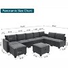 Acekool 137 Inch Modular Sleeper Sectional Sofa Bed, 9-Seat U/V-Shaped Velvet Sectional with Storage Ottomans, Removable Covers, Dark Grey - 2 of 4