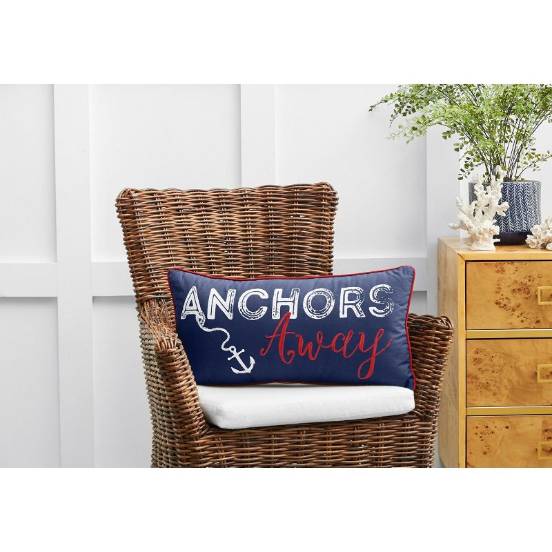 C&F Home 12" x 24" Anchors Away Nautical Embroidered Lumbar Throw Pillow, 5 of 9