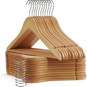 Paaaawaters Wooden Hangers - 30 Pack - Clothes Hanger for Daily Used,Smooth Finish Wood Hanger - 1 of 4