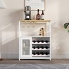 WATARRAN Coffee Bar Cabinet with Wine Rack and Glass Holder, Kitchen Sideboard Buffet Cabinet with Wine Rack Storage - 2 of 4