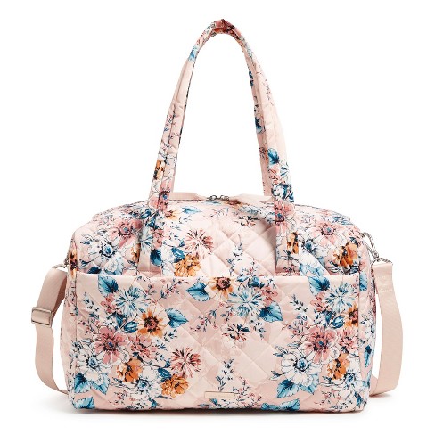 Vera Bradley Women's Performance Twill Medium Travel Duffel Bag Peach  Blossom Bouquet : Target