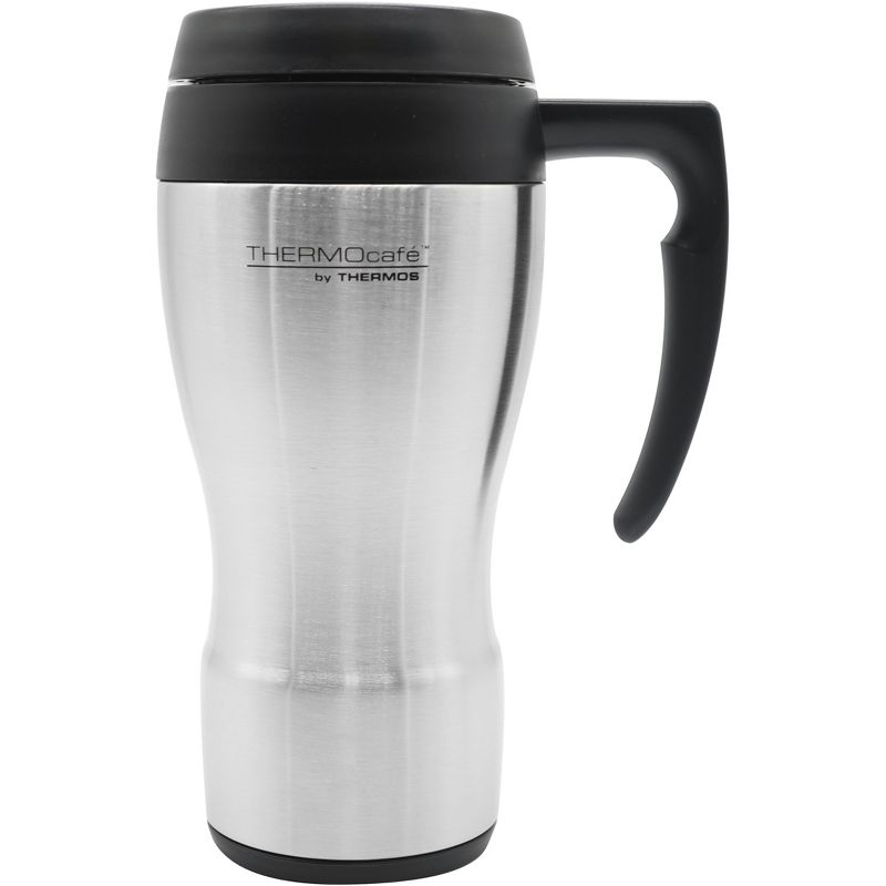 Thermos 16 oz. ThermoCafe Stainless Steel Travel Mug - Stainless Steel/Black, 1 of 2