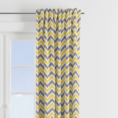 Bacati - Mix N Match Yellow/Charcoal Chevron Curtain Panel