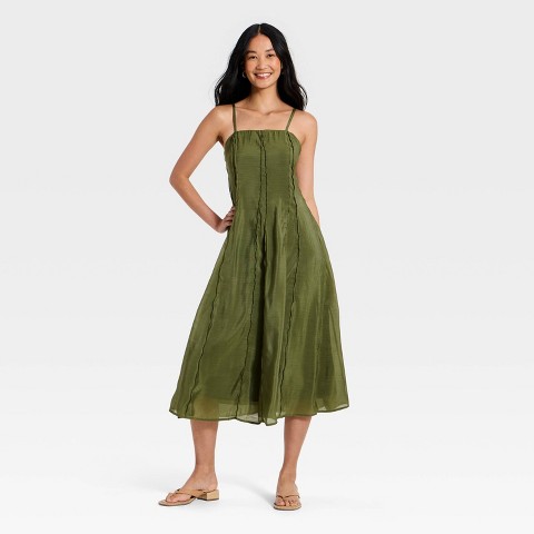 Женские платья A New Day Women's Cami Midi Dress - A New Day™ Olive Green XL