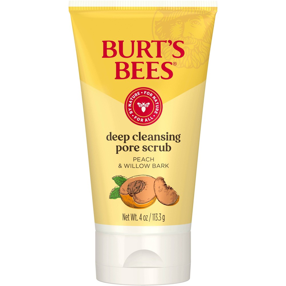 Photos - Cream / Lotion Burts Bees Burt's Bees Peach & Willow Bark Deep Pore Exfoliating Facial Scrub - Unsce 