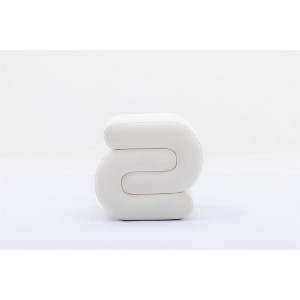 COWLOWN S-Shape Velvet Ottoman Makeup Stool Footstool, 250LBS Capacity, No-Assembly, Anti-Slip for Living Room/Bedroom/Sofa Side - 1 of 4