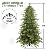 NAYSAYE 5FT Green PVC PE Christmas Tree with 1488 Tips Hinged Branches and Sturdy Metal Stand for Indoor Holiday Decor, Green, 38"*38"*60" - 3 of 4