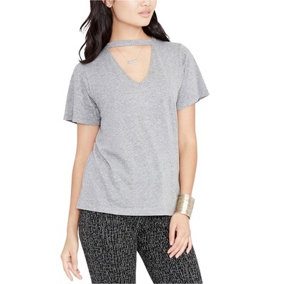 Rachel Roy Womens Choker Basic T-Shirt