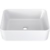 Modern Ceramic Bathroom Sink - High-Gloss Stain & Scratch Resistant Surface, Space-Saving Design with Flexible Faucet Options - 2 of 4