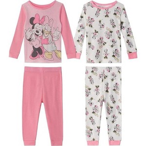 Disney Baby Girl's Minnie Mouse 4-piece Cotton Pajama Set - 1 of 4