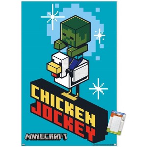 Trends International Minecraft - Chicken Jockey Unframed Wall Poster Prints - 1 of 4