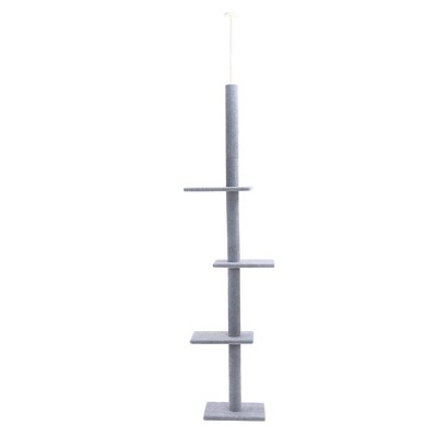 Cat Craft 3-Tier Floor to Ceiling Cat Tree - Gray