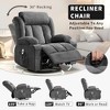 Jojoka Manual Recliner Sofa Chair with Heat Massage, 360° Swivel, USB Charger, Side Pockets & Cup Holders - 3 of 4
