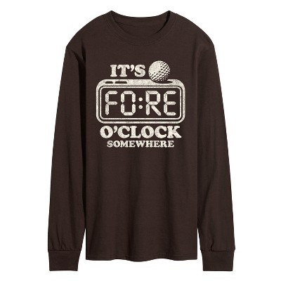 Men's - Instant Message - Golf Fore OClock Somewhere Long Sleeve Graphic T-Shirt