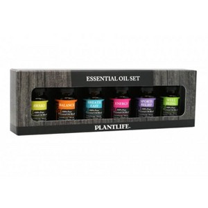 Plantlife Be Well Gift Set 6-pack (Breathe Easy, Well Being, Sport Relief, Energy, Balance, Awake) – No Additives – Made in California, 10 ml - 1 of 3