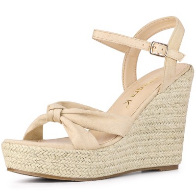 Allegra K Women's Platform Espadrille Wedge Heel Sandals