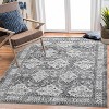 9x12 Washable Vintage Area Rug, Low-Pile Non-Slip Rubber Backed Foldable Carpet for Bedroom, Living Room, Office, Playroom, Grey - 2 of 4