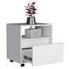 Vynxaria Nightstand Munyochi, One Drawer, White Finish - 4 of 4