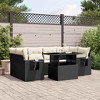 vidaXL Patio Sofa Set with Cushions Poly Rattan - Black and Cream without storage - 2 of 4