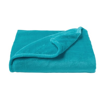 Hastings Home Oversized Polyester Microfiber Velvet Throw Blanket - Lagoon Green