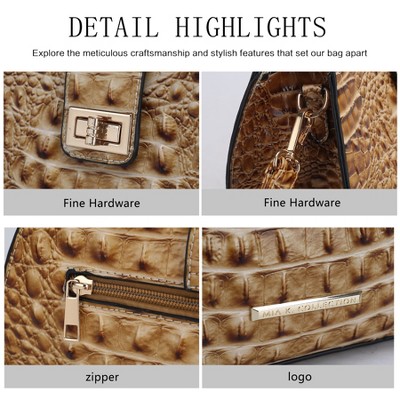MKF Collection Tote Bag Faux Croc Embossed Vegan Leather, Ava | MKF Collection by Mia K - Green — фото 6