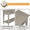 VYNXARIA Antique Gray Wash Console Table with Drawers and Open Shelf - 4 of 4