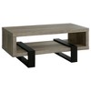 47.25" Driftwood Coffee Table with Geometric Legs and 1 Shelf ¨C Modern and Rustic Design for Living Room - 2 of 4