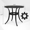 VisioGear Patio Round End Table, Patio Side Table with Umbrella Hole, Patio Bar Table for Indoor Garden Porch Balcony, Black, 23.6"*23.6"*20.7" - 3 of 4