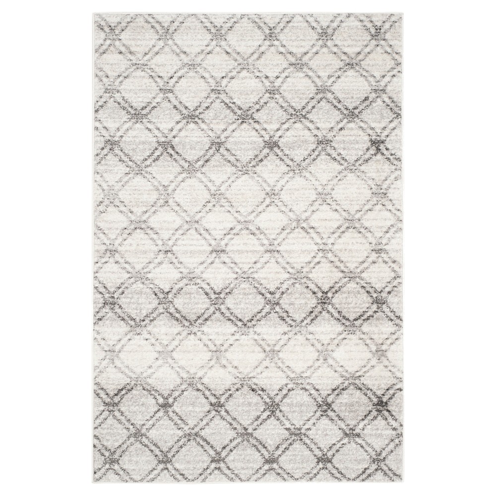 4'x6' Marley Geometric Area Rug Silver/Charcoal - Safavieh