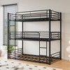 Twin bunk beds with trailer, metal bunk beds with ladder and full-length guardrail, space saving bunk beds - 3 of 4