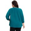 Women's Plus Size Tie Crew Neck 3/4 Ruffle Sleeves Work Office Chiffon Blouses - Agnes Orinda - 4 of 4
