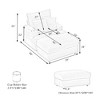 Kumasinova Reclining Corduroy Sofa Bed with Cup Holders, 39" Spring Upholstered Armchair and Ottoman Set, Tufted Single Sofa with 2 Throw Pillows - 4 of 4
