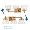 Progress Lighting Hinton 3-Light Vintage Brass Bath Vanity - 3 of 4