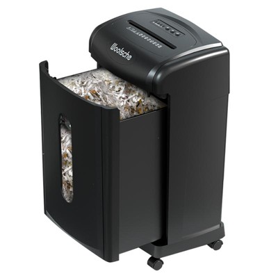 DOMETOUR Large Capacity Heavy Duty Document Shredder 19-Sheet Cross-Cut Paper/Credit Card Shredder with 7.93 Gallon Pullout Wastebasket & 4 Castor